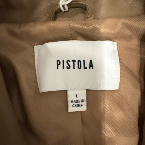 NWT Pistola Double-Breasted Brown Leather Blazer - Picture 2 of 4